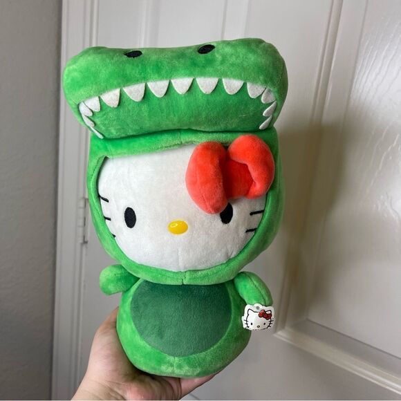 BNWT Universal Studios X Sanrio Hello Kitty Jurassic Park Dino Kitty Plush 10” - Picture 1 of 7